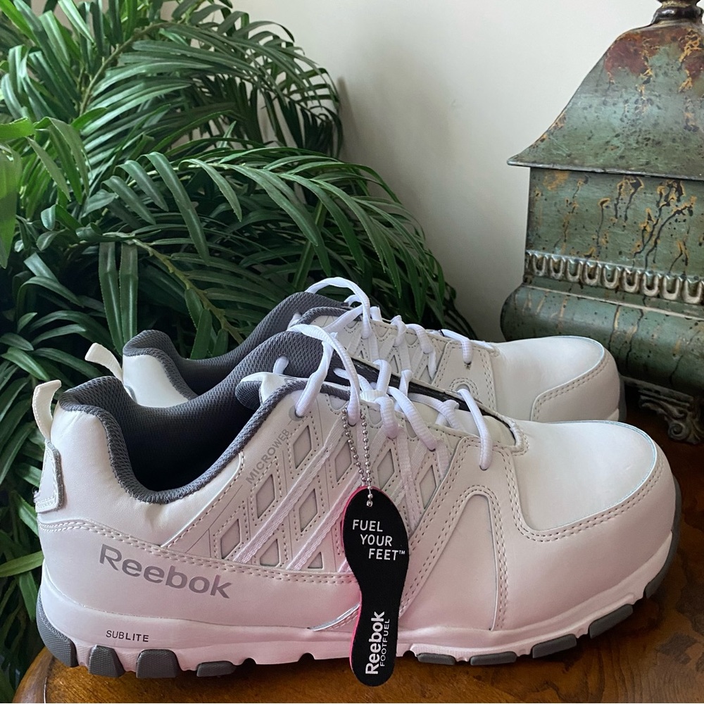 Reebok Leather Sublite Oil Slip Resistant Men's Work Sneakers